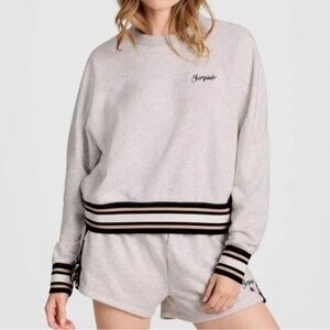 NWT LIMITED ED Champion Women's Elective Cropped Crewneck Sweatshirt Ash Heather